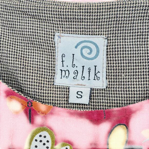 Vtg F. L. Malik Red Crepe Butterfly Dragonfly Novelty Print Maxi Jumper Dress - Picture 11 of 11